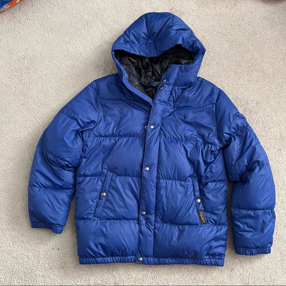 Polo Ralph Lauren Big Kids Blue Hooded Puffer Down Jacket - Picture 2 of 13